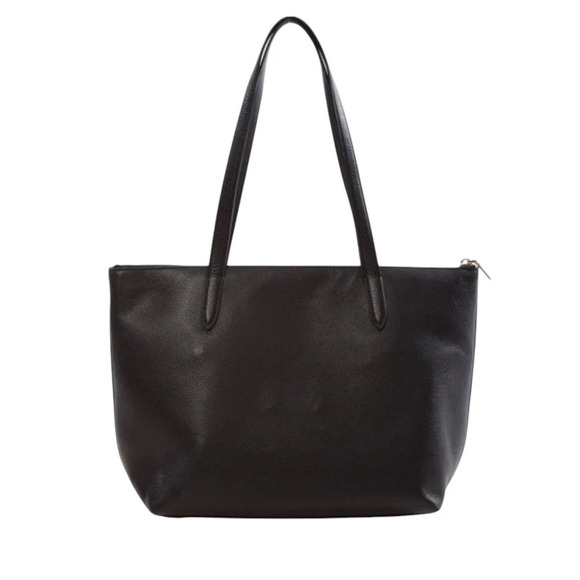 Coach Taylor Tote Black Pebbled Leather Light Gold Shoulder Bag Purse Handbag - Picture 6 of 14